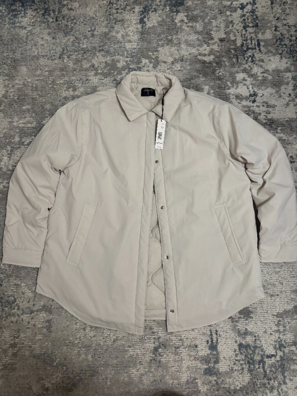 Tahari womens white insulated coat large new
